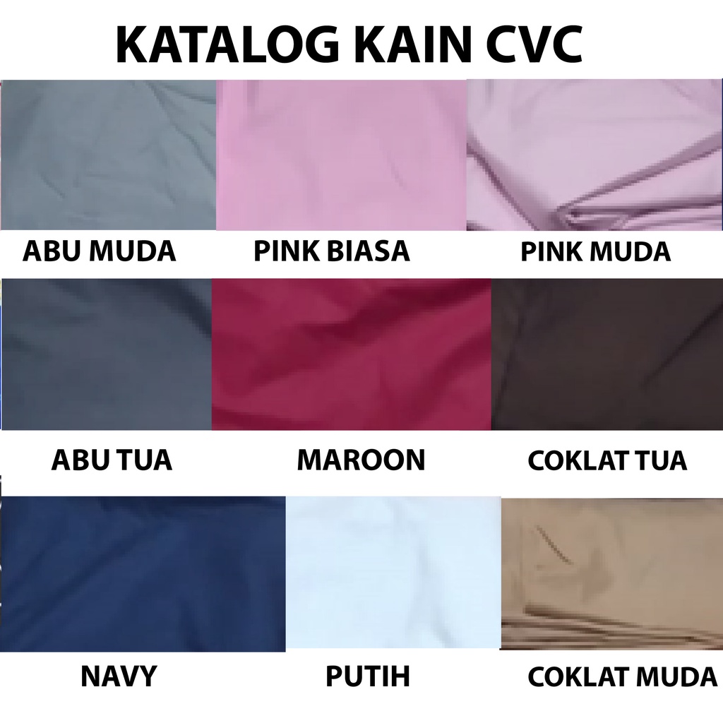 Katalog Kain CVC 1 Pilihan Kain Katun CVC Untuk Pre Order kc