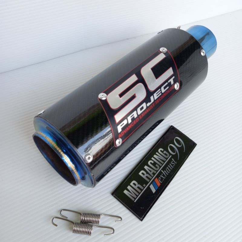 Knalpot SC PROJECT Sandblasting - SC Carbon - SC Titan  - SC Carbon Blue - SC DOFF - SC Rainbow Silincer Only Cbr150 - Ninja250 - Ninja Zx25rr - R25  - CB150 - CBR250RR - R15 - Vixion - Xabre -MX KING - Beat - Scoopy -Vario  - Nmax - Aerox -  Satria-SC Carbon Blue