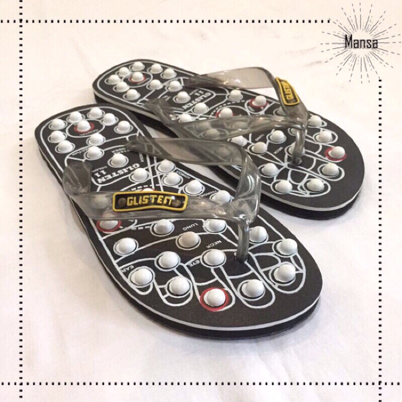 Sandal Kesehatan-Sandal Terapi-Sandal Rematik-Sandal Akupuntur-Sandal Reflexy Refleksi-Glisten Swiss-Hitam 11/43