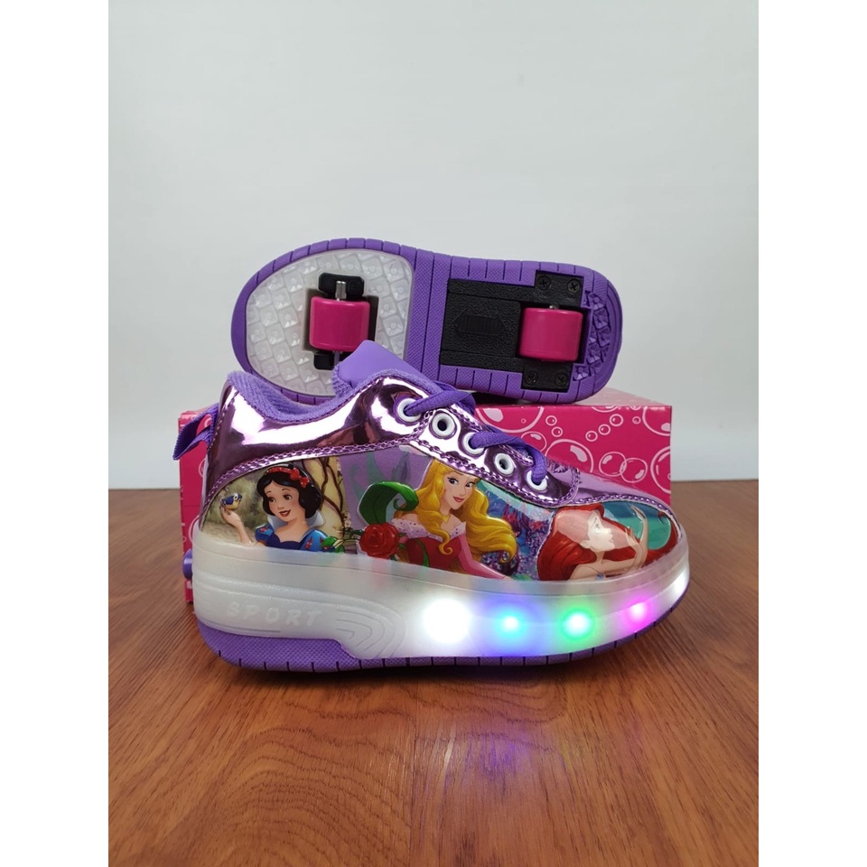 Sepatu Roda Unisex Anak Karakter Marvell dan Disney Princess, Frozen, My Little Pony