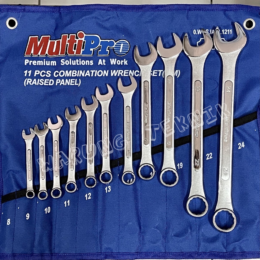 KUNCI RING PAS SET 11 PCS 8 - 24 MM - COMBINATION WRENCH SET 11 PCS 8-24MM