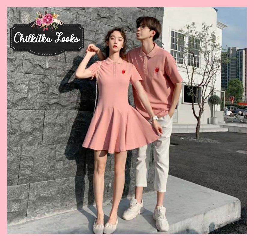 Chilkitka Fashion Korea Couple Wear Polo Shirt Pink And Polo Dress Baju Kekinian Shopee Indonesia