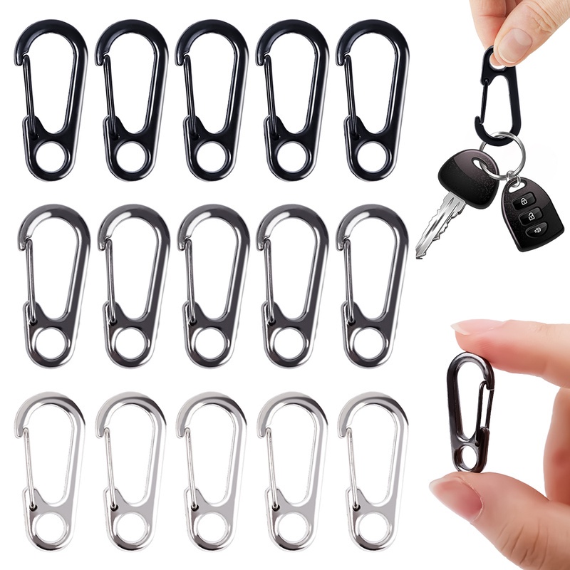 5pcs Gantungan Kunci Carabiner D-Ring Mini Bahan Zinc Alloy Untuk Camping / Hiking