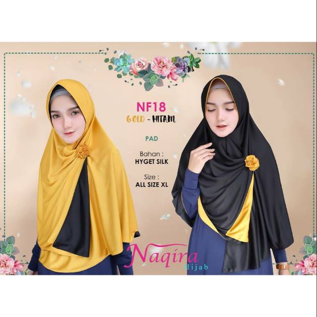 Naqira Hijab NF18 (Gold-Hitam)