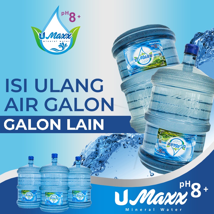 

Umaxx Mineral Water pH8+ Galon 19 L (Isi Ulang Air Galon Lain)