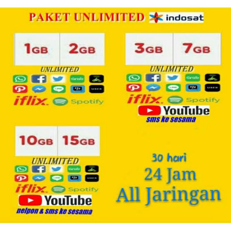 Kartu Perdana indosat Unlimeted