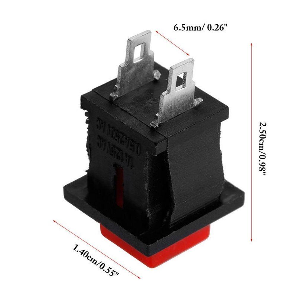 [Elegan] Saklar Tombol 2pin Tahan Lama Red Square SPST 125VAC 1A Push Button