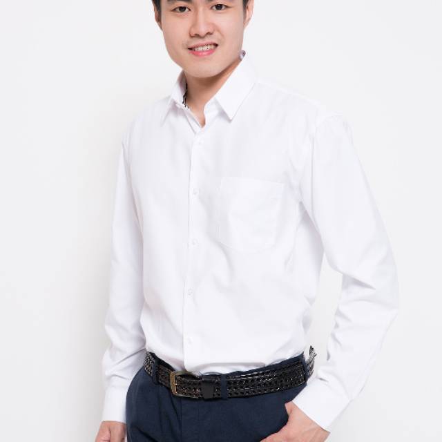 Kemeja slim fit dan regular merk stanley adams wrn putih 16 reg, 16,5,17,17.5 ( slim)