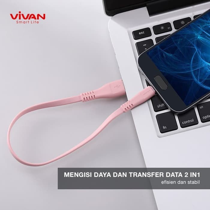 Kabel Data Vivan MM30 Micro Data Cable 2.4A 30cm (1 Box isi 10) - Garansi Resmi 1 Tahun