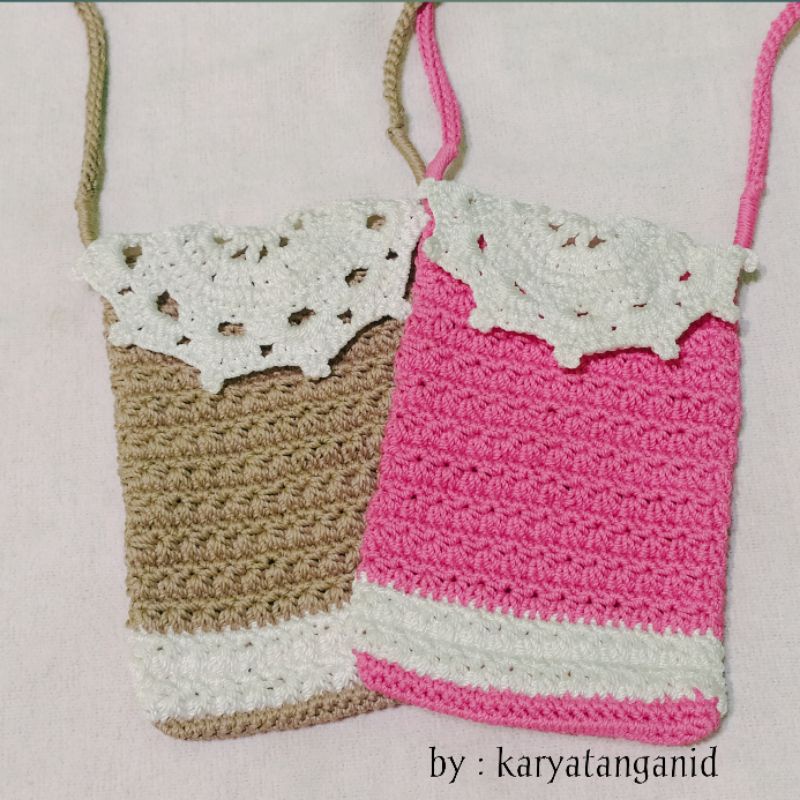 Tas hp rajut / Tas hp renda rajut