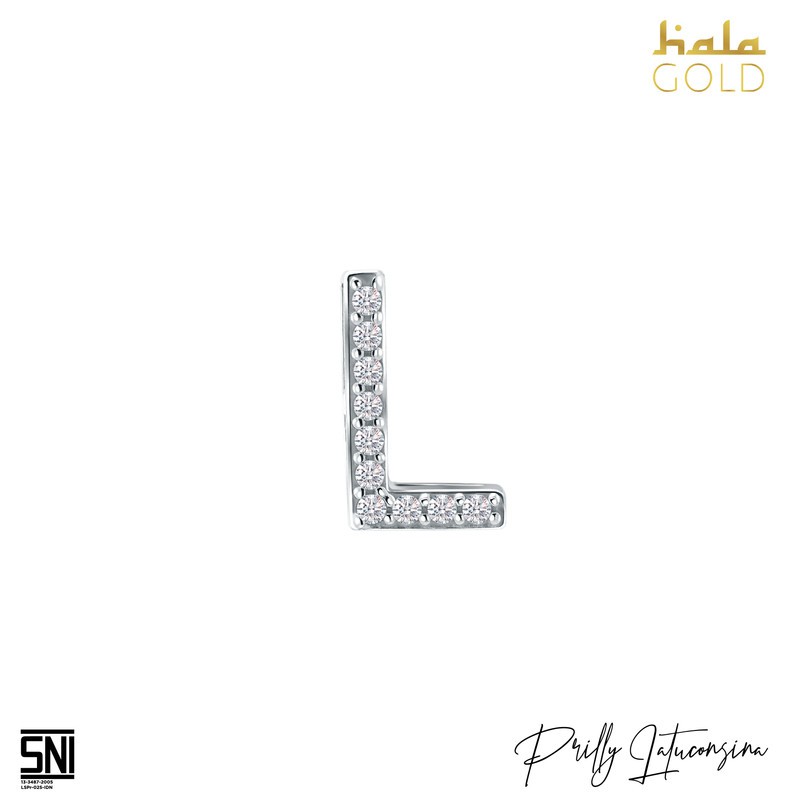 Liontin Emas 75.5% Alphabet Huruf L