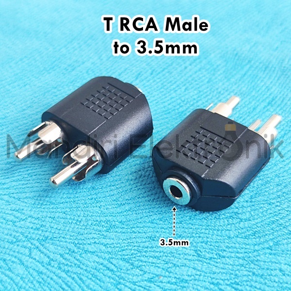 T RCA 2 Male To Socket Mini Stereo 3.5mm - 2 RCA Male to 3.5mm Female