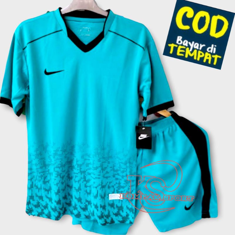 NK: jersey olahraga remaja dewasa cewek cowok baju sepak bola futsal voli tenis badminton Volley Bermotif Bintik