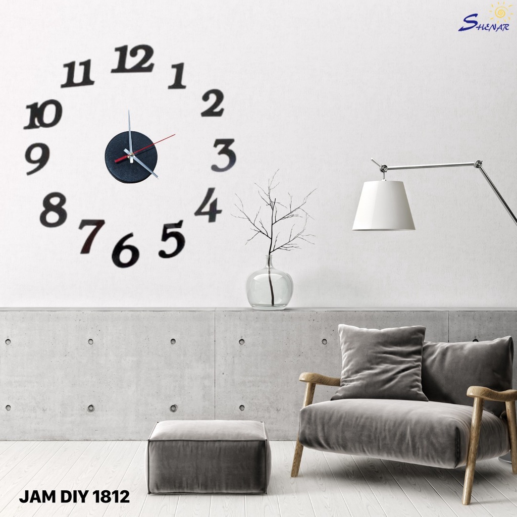 TERBARU-Jam dinding tempel DIY KECIL analog 3D giant modern clock-SHENAR