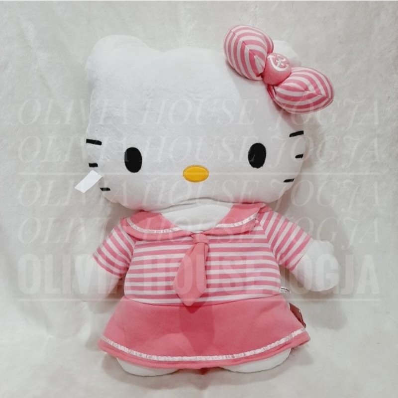 Boneka Hello Kitty Baju Pink Stripe Jumbo Boneka Hello Kitty Jumbo Pink