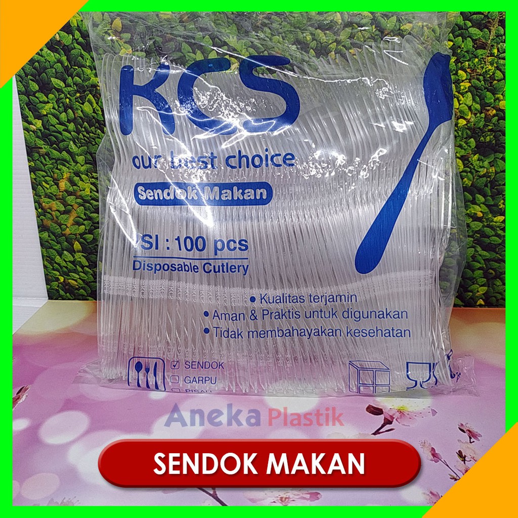 SENDOK MAKAN PLASTIK KCS BENING SENDOK MAKAN KCS PUTIH TRANSPARANT SENDOK MAKAN KUALITAS PREMIUM