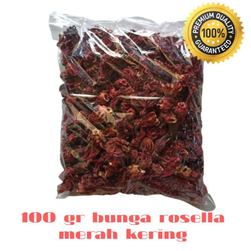 

100 gr BUNGA ROSELLA MERAH KERING LANGSUNG PETANI