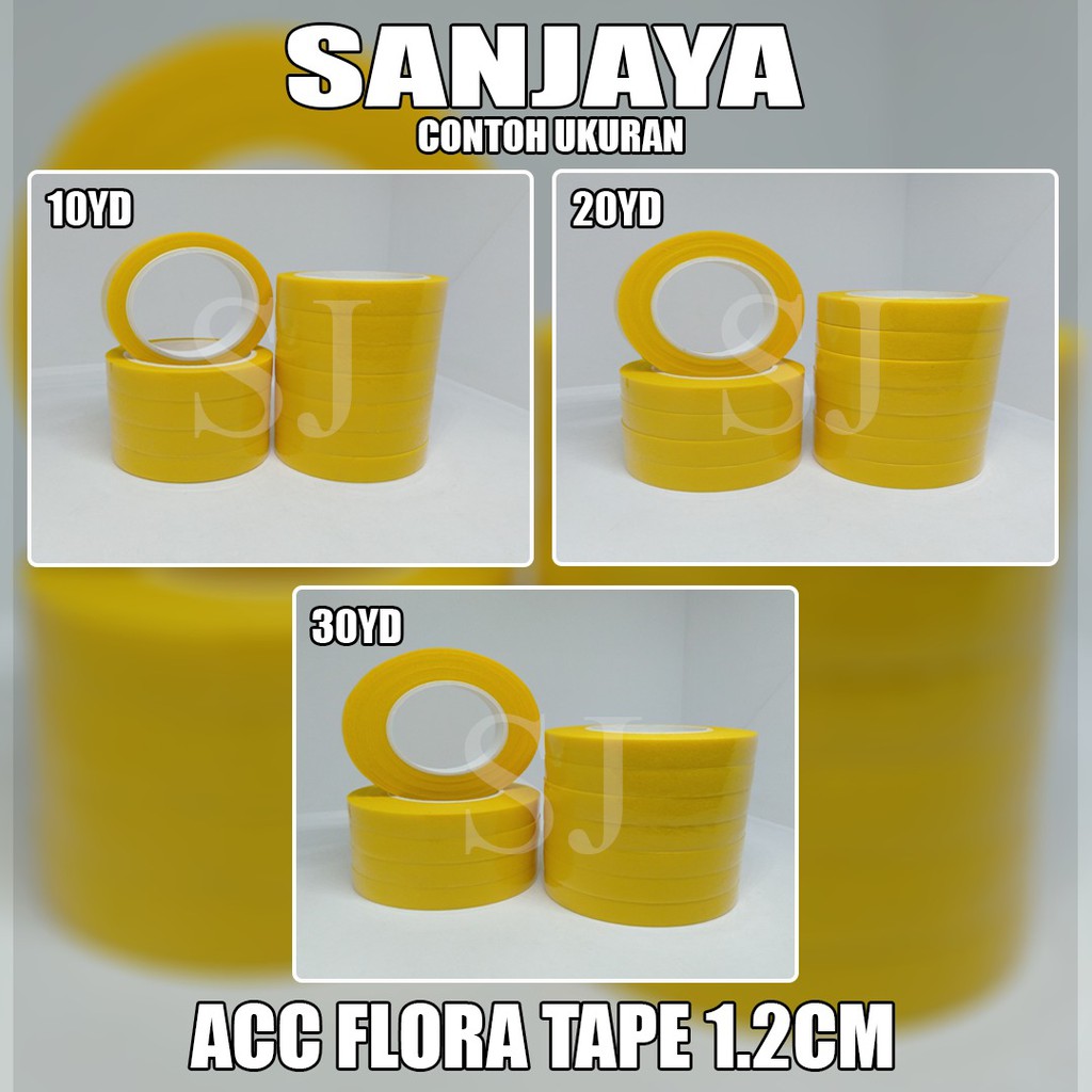 SELOTIP TANGKAI BUNGA / SOLASI BUNGA / FLORATIP / TAPE BUNGA / ACC FLORA TAPE 1.2CM 30YD