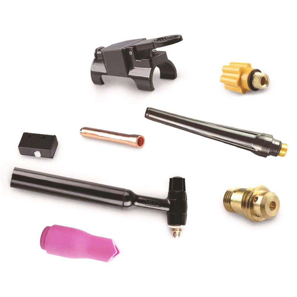 Solighter 10pcs Nozzle Keramik Tukang Las Majelis Argon Arc TIG Welding Aksesori90° Sudut Luar Dalam