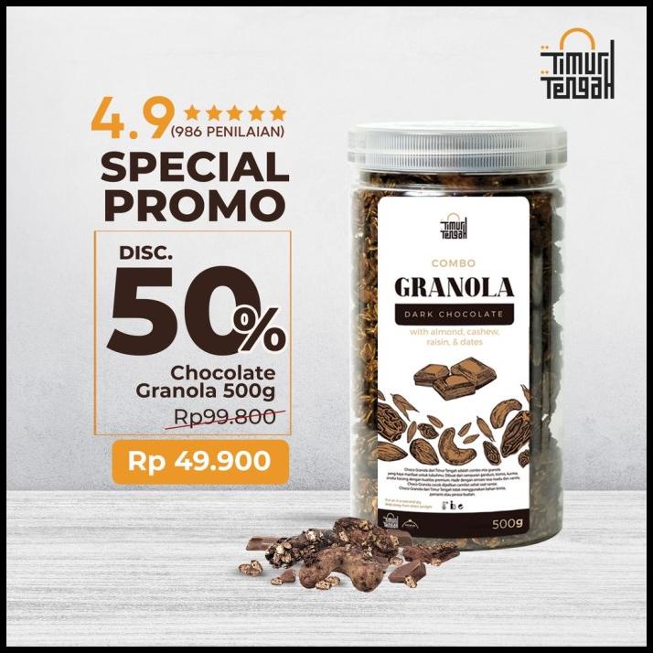 

Timur Tengah Granola 500 Gr Cokelat / Vanilla Sereal Makanan Sehat