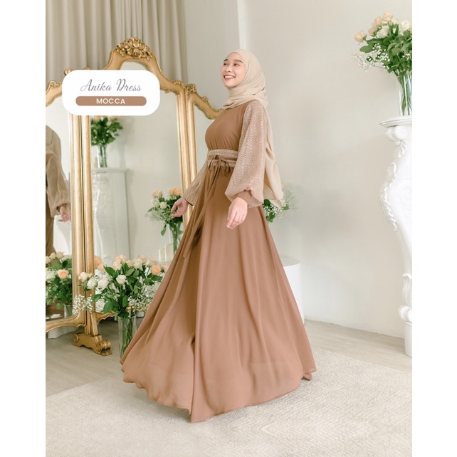 ANIKA DRESS MOCCA BY GAMALEEA SIZE M