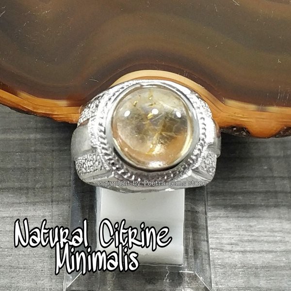 CINCIN NATURAL BATU AKIK CITRINE SIZE MINIMALIS