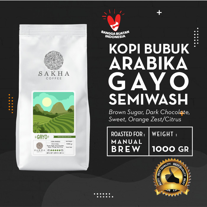 

Kopi Bubuk Arabika Gayo Aceh Roasted For Manual Brew 1 Kg SAKHA COFFEE - KBMGAY1000