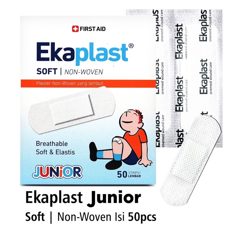 Plester Luka Non Woven Ekaplast Junior Plester Kain Luka Anak Lembut Plester Anak