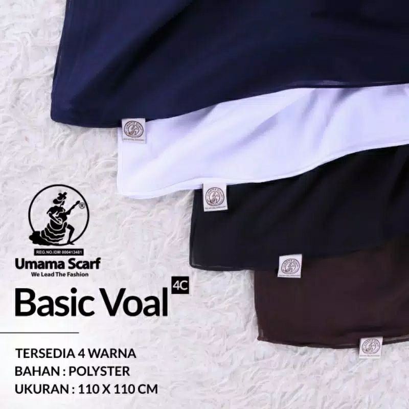 Jilbab Basic Voal Polos Original Umama Seri Warna | Hijab Basic Voal Warna Jait Tepi Part 1 By Umama