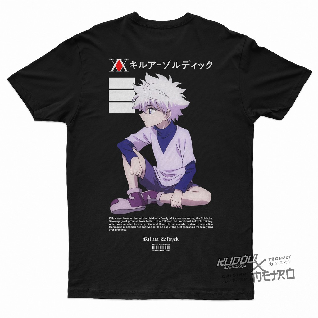 Kaos Killua Zoldyck Fear Hunter X Hunter Anime Manga Premium Unisex