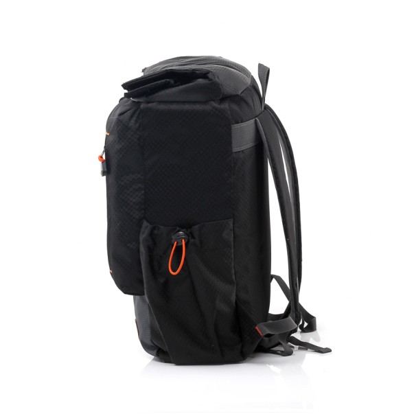 Elbrus Tas Punggung Pria Ransel Backpack Tutup Lipat Gulung Rolltop Tahan Air Hitam Merah Original