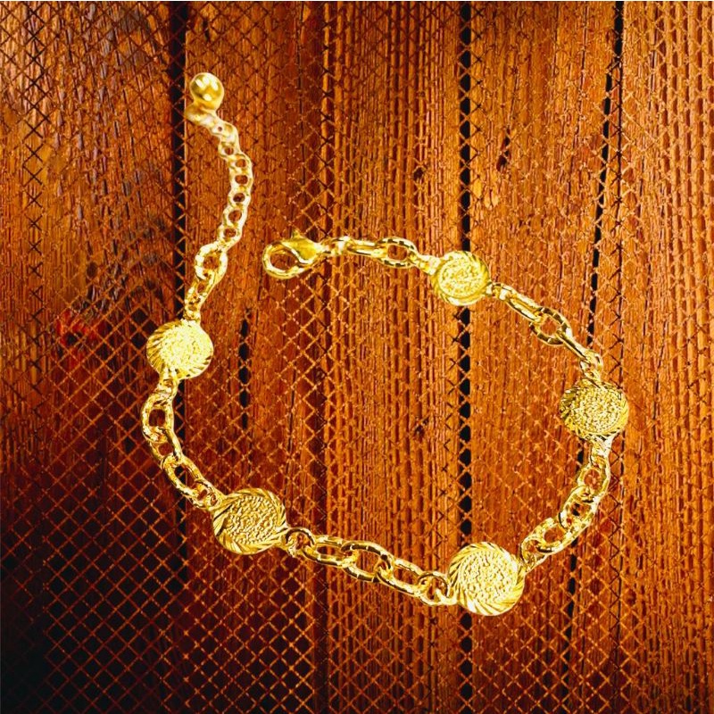 gelang wanita//gelang koin//perhiasan pengganti emas//gelang