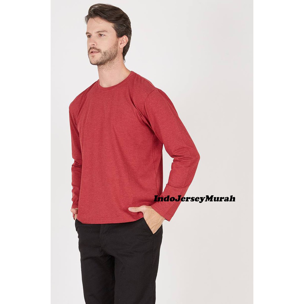  KAOS  LENGAN PANJANG SOFT REAKTIF TUTON POLOS KATUN  