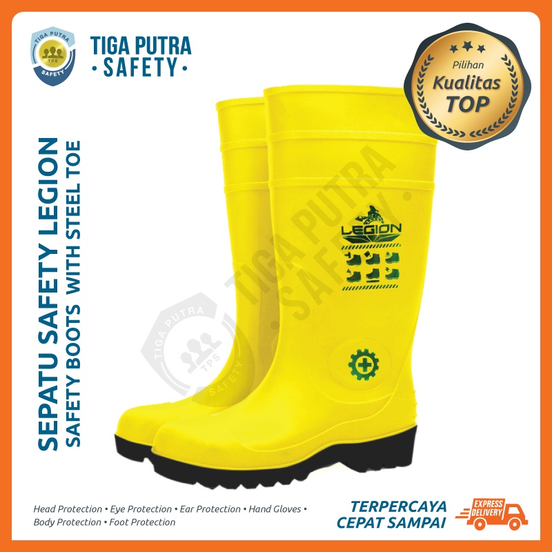 Jual Sepatu Boot Rubber Safety Legion Karet Ujung Besi Steel Toe Proyek Shopee Indonesia