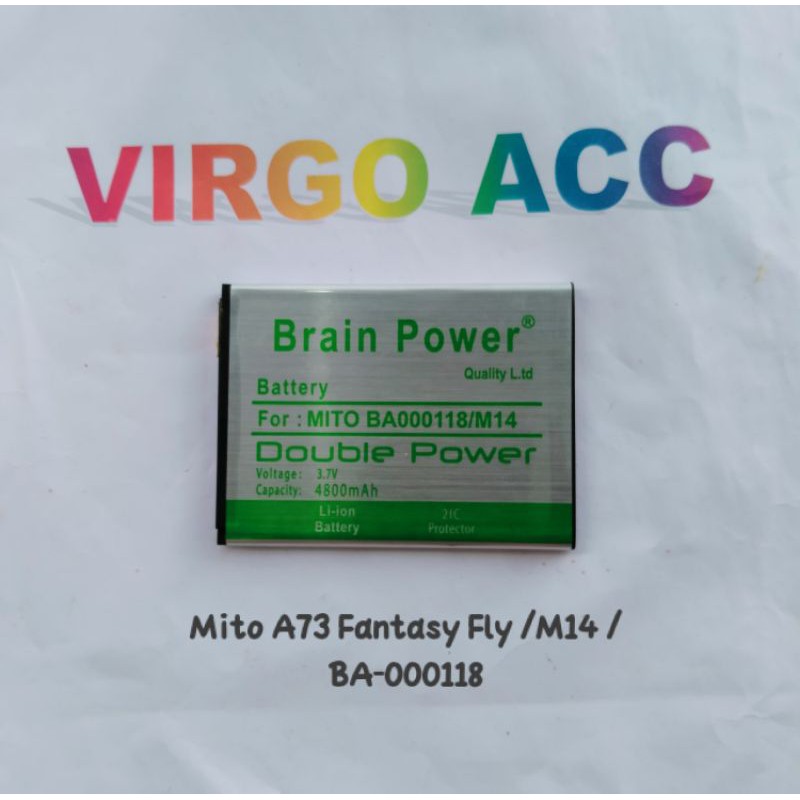 Baterai Batre Battery Mito A73 Fantasy Fly Mito M14 BA-000118 BA000118 Double Power Battery Hp