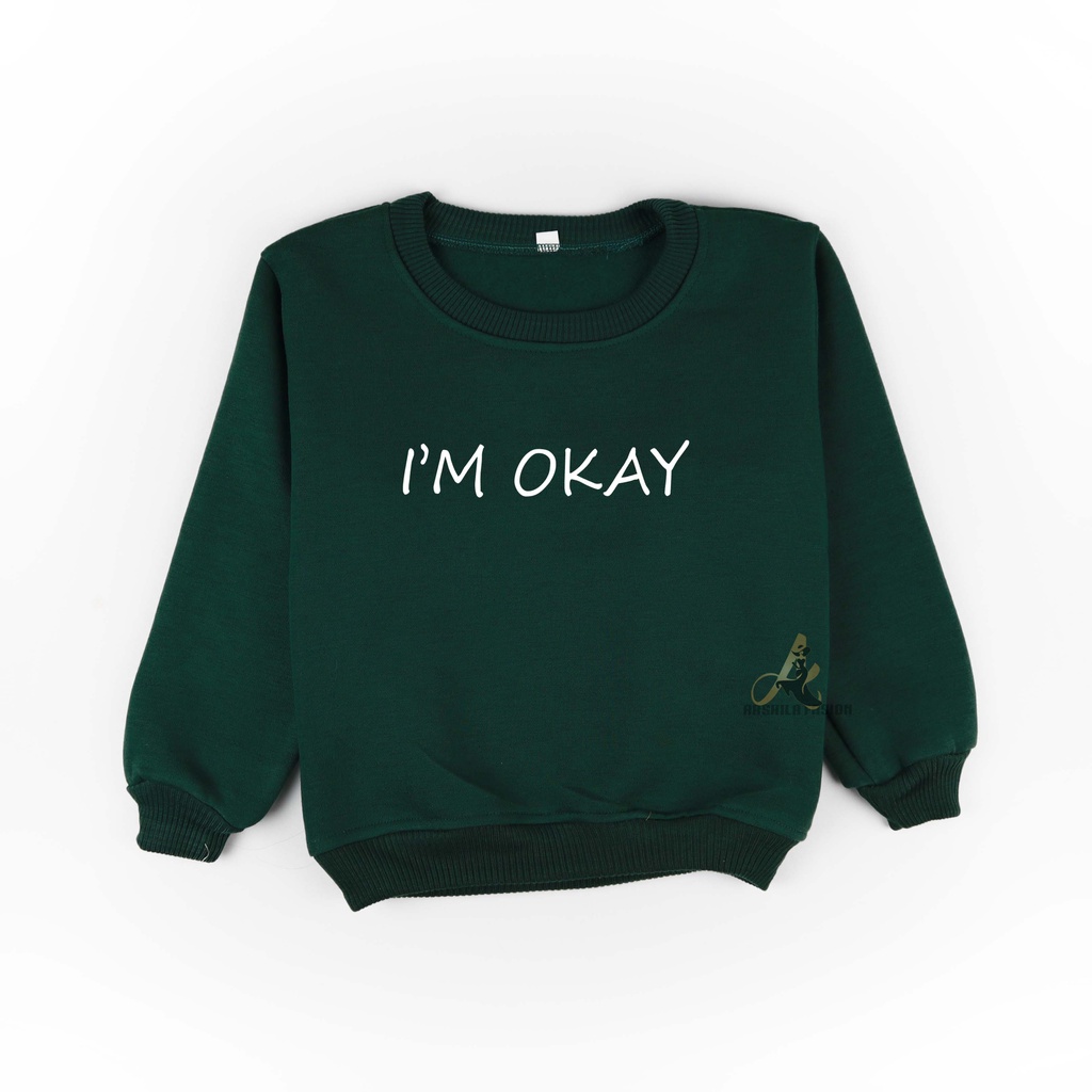 SWEATER POLOS ANAK TANPA KUPLUK SABLON IM OKAY