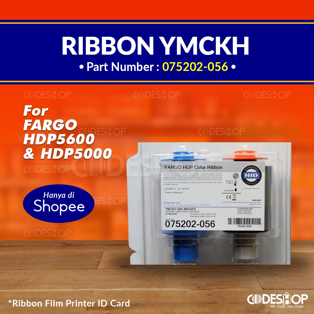 Ribbon Color HDP5600 HDP5000 EKTP 75202 ( PN: 075202-056 ) YMCKH