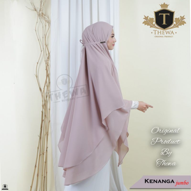 Kerudung / khimar / hijab Lancip 2 Layer Jumbo “ KINTANI / KENANGA TALI JUMBO ” ORIGINAL THEWA-1