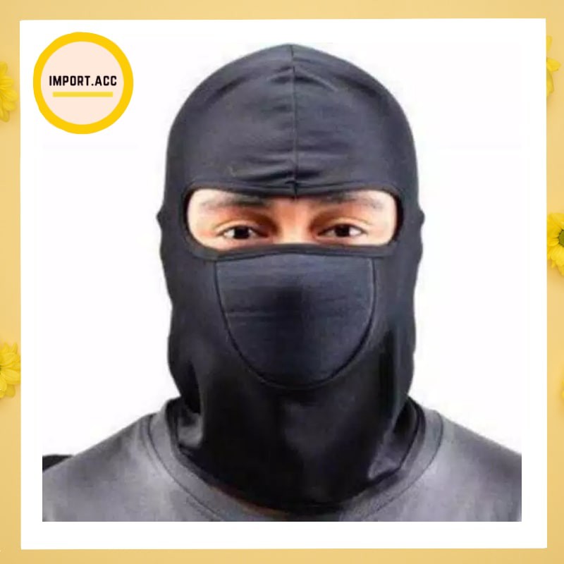 Masker Ninja Hitam Polos / Penutup Wajah Motor