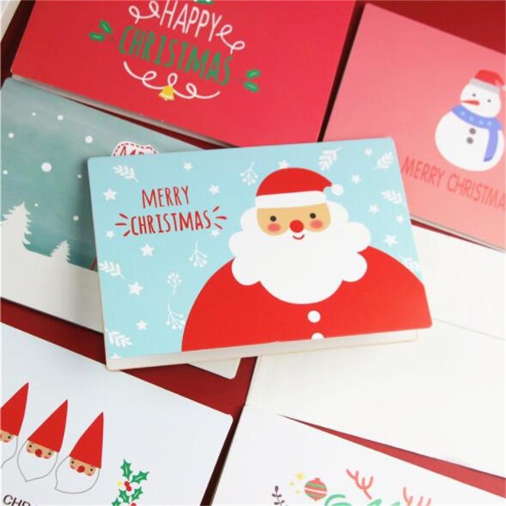 Solighter Kartu Ucapan Hadiah Anniversary Mini Postcard Merry Christmas Xmas Party Decor Postcard