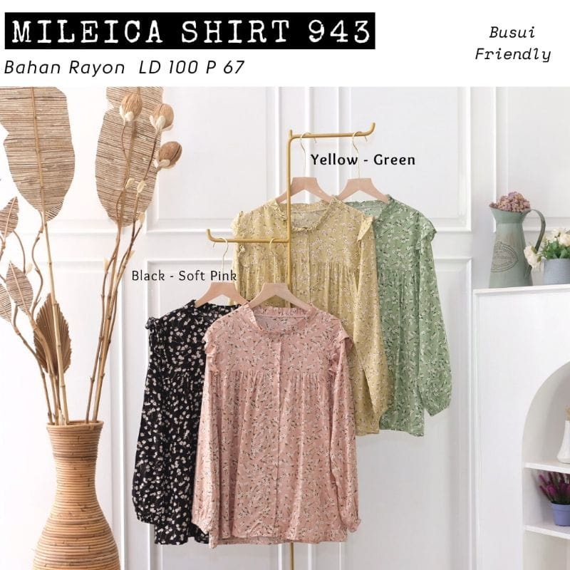 MILEICA SHIRT / ATASAN WANITA / ATASAN MOTIF / ATASAN KERJA / BUSUI