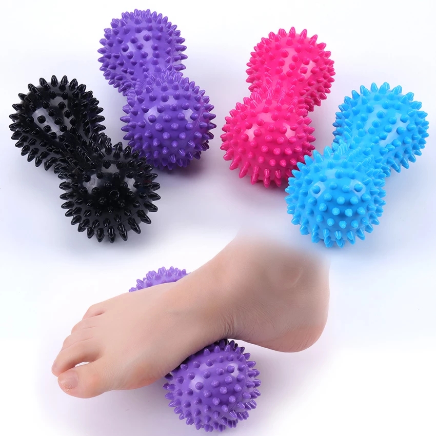 Spiky Massage Ball Fasciitis Fitness Massage Ball PVC Fascia Ball Landak Untuk Rehabilitasi Plantar Stress Release Pelatihan Bola Alat Kacang