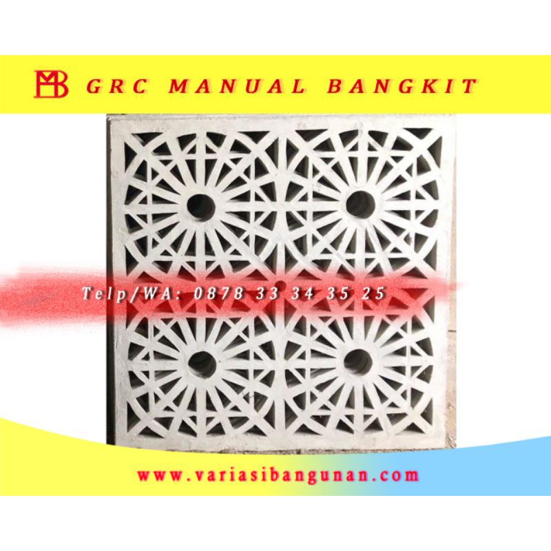 Krawangan GRC Masjid Motif Lingkaran Bentuk Persegi