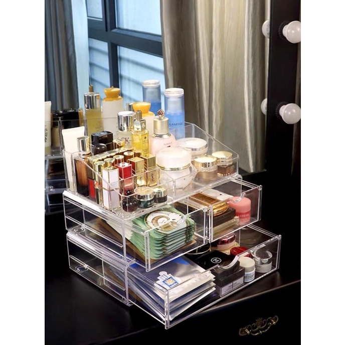 Rak kosmetik Akrilik Laci Tempat Make up Akrilik Storage Box Acrylic