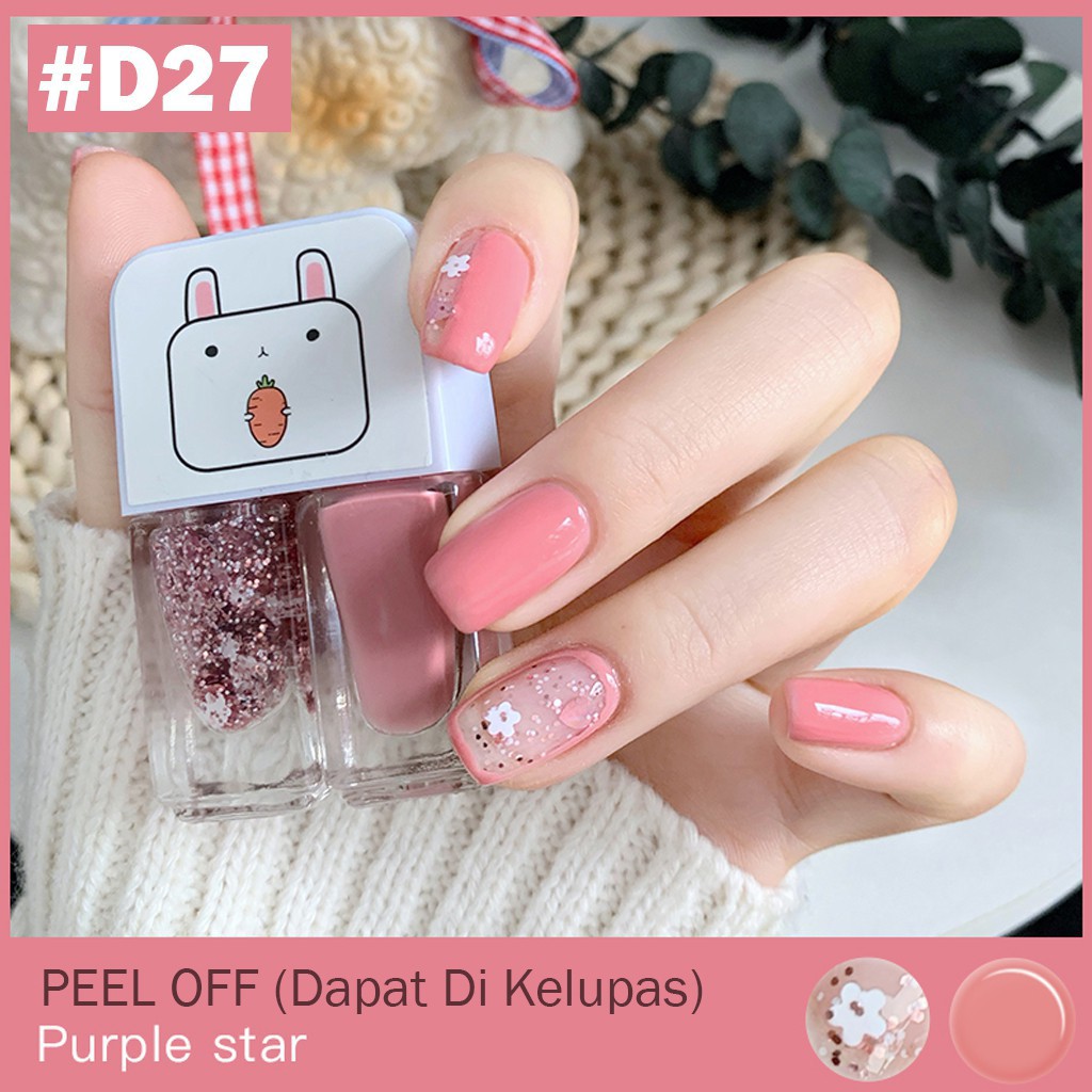 Cat kuku 2in1 Peel Off Bahan Halal untuk Muslimah/Nail polish Kutek Korea halal 2 tone MAXFINE