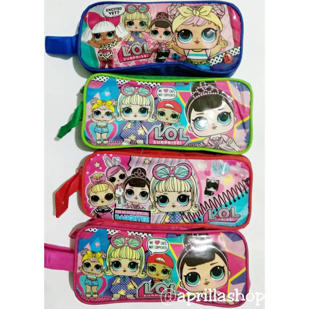 Tempat Pensil Karakter Kain Murah / kostak pensil lucu-LOL