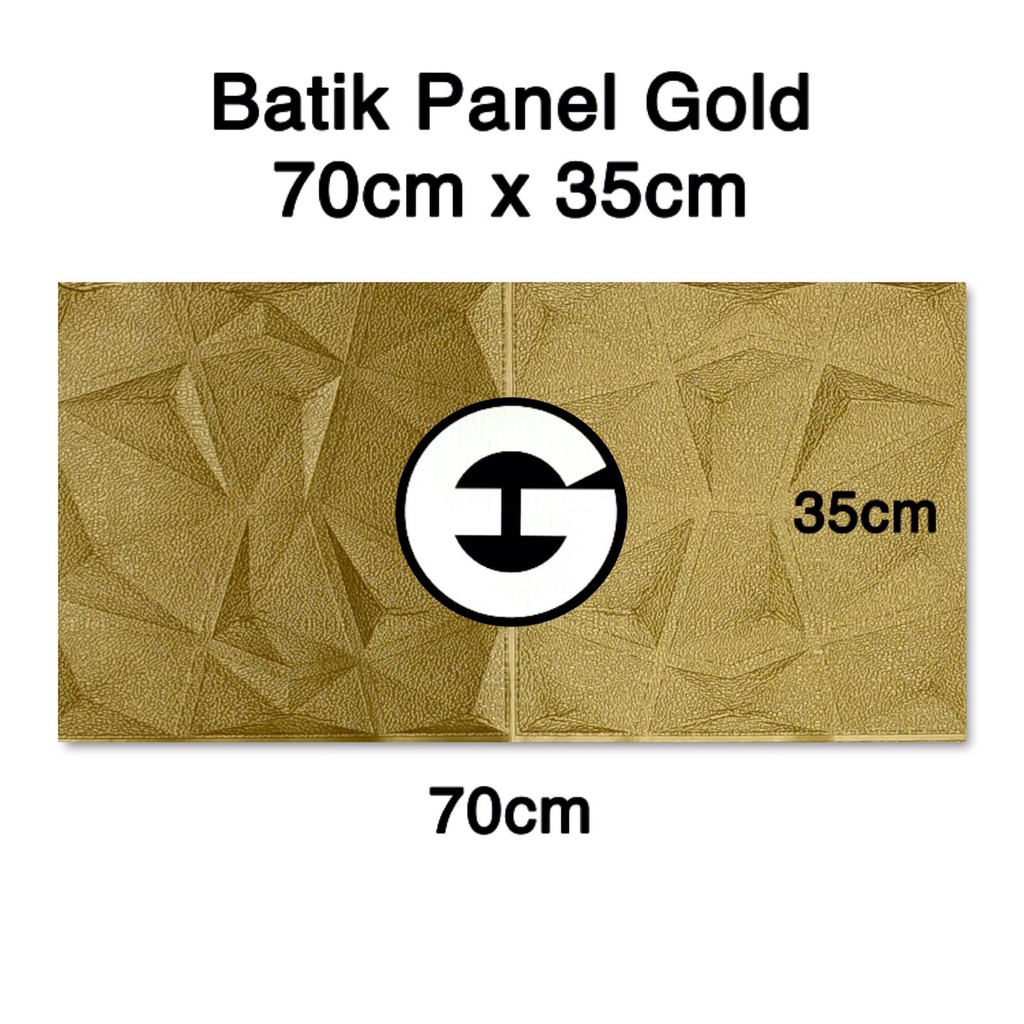 WA Wallpaper Foam 3D Batik Panel Diamond Triangle Dinding Sticker-BTP Gold 70cmx35cm