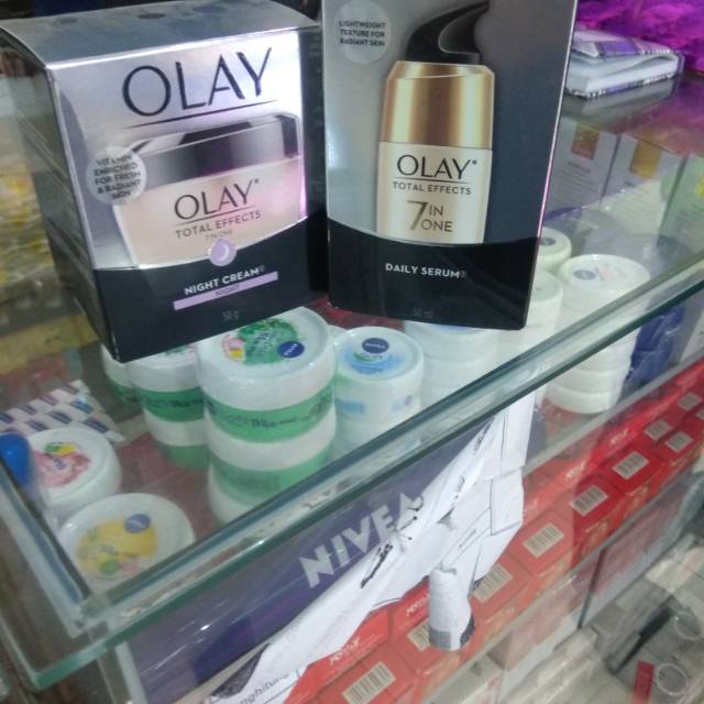 OLAY TOTAL EFFECT NIGHT CREAM DAN SERUM