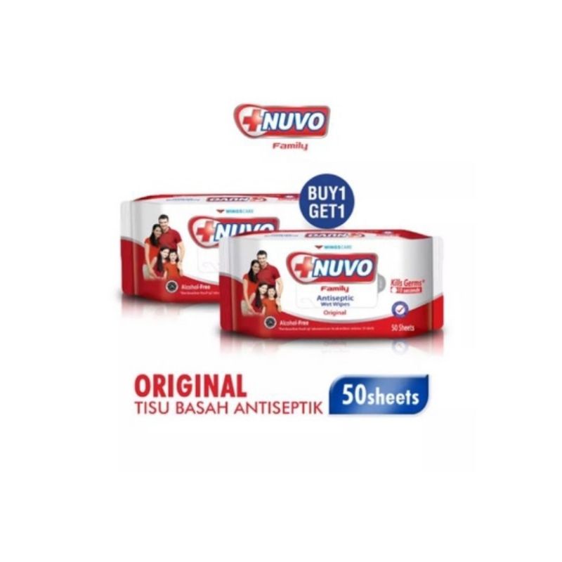 Nuvo Tisu Basah Antiseptik 50sheets (1pak = 2pcs)