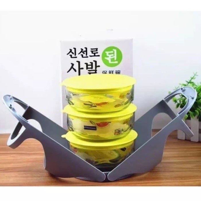 3 stacked bowl anti tumpah korea ORIGINAL